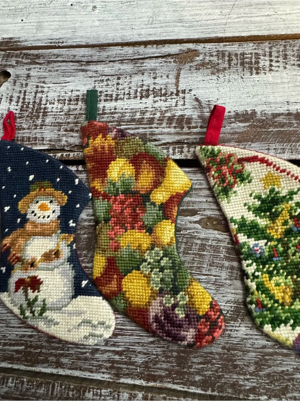 Handheld Tapestry Mini Christmas Stocking Ornaments - Multicolor